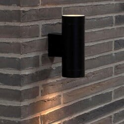 Outdoor wall light Tin Maxi up- and down black 2xGu10