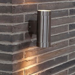 Outdoor wall light Tin Maxi up- and down stainless steel...