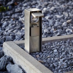 Simple double socket Rock made of stainless steel
