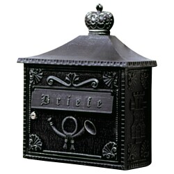 Wall mailbox a-142330, black-silver, cast aluminium,...
