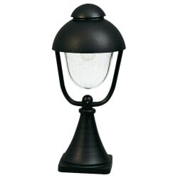 Plintlamp a-142430, zwart gegoten aluminium, bubbelglas,...