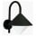 Wandlamp a-142434, zonder bewegingsmelder, zwart, gegoten aluminium, opaalglas, e27, ip44, hangend, 260mm