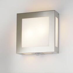 Stainless steel outdoor light square with motion detector