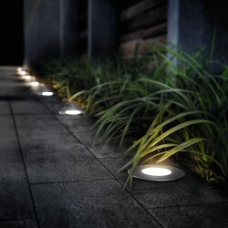 Moderne LED-Einbauleuchte Moss in silber