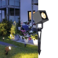 led earth spike spotlight Nautilus Square in anthracite,...