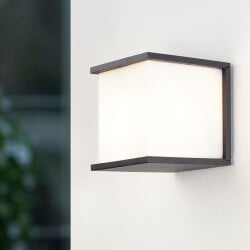 Linear eco-light outdoor wall light Box Cube in anthracite