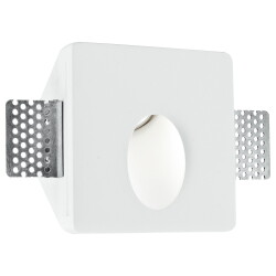 Plaster recessed wall light Ariel in white, 1 flame,...