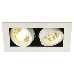 Two-light recessed luminaire Kadux in white matt, qpar51,...