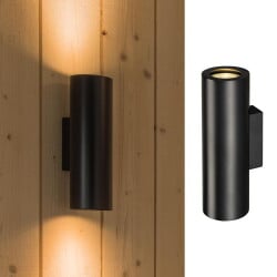 Up- en Downlight wandlamp Enola b in mat zwart