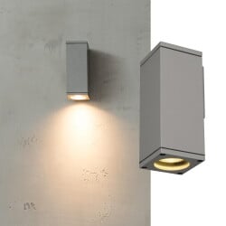Outdoor wall luminaire Theo, 1-flame, gu10, silver-grey