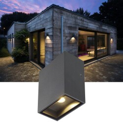 Outdoor LED Wandleuchte Quad XL, eckig, anthrazit, 110 mm
