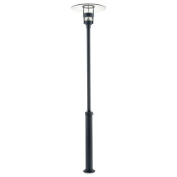 Modern post lamp made of aluminium in black and glass in...
