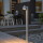 Moderne Wegeleuchte Trieste mit Pfahl aus Stahl und Acrylglas in klar