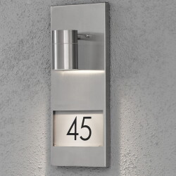Stylish wall lamp Modena with house number, gu10 socket