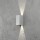 Flexible LED Wandleuchte Cremona aus Aluminium in grau und Acrylglas in klar, einstellbarer Lichtaustritt, IP54, 80 mm
