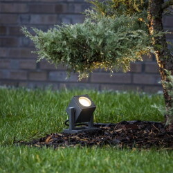 Outdoor spotlight Cubix, 1 flame, angular, anthracite, gu10