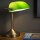 Schreibtischlampe Banker mit grünem Glas, E14