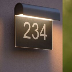Hausnummernleuchte Thesi in schwarz, IP54, inkl. LED
