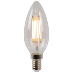 led bulb e14 candle - b35 in transparent 4w 400lm