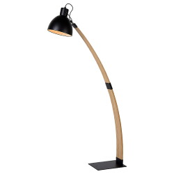 Floor lamp Curf in wood and metal, e27
