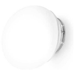 Runde LED Wandleuchte Goccia, Glas, weiß, IP44