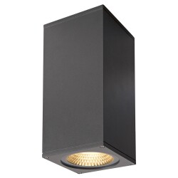 led wall lamp Big Theo, ip44, black, led 2 x 17.5 w