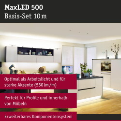 Function MaxLED 500, silber, Basisset, 10 m, Warmweiß