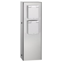 Socket outlet column a-341988, stainless steel, 2-fold,...