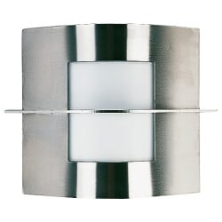 Angular wall lamp made of stainless steel, opal glass,...