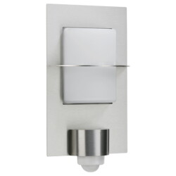 Stainless steel square wall light, opal glass square,...