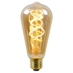 led lamp e27 st64 in amber 4,9w 380lm