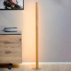 led floor lamp in light wood, dimmable