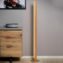 led floor lamp in light wood, dimmable