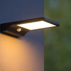 Solar wall light Basic, ip44, with sensor, black