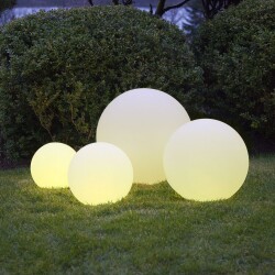LED Garten Deko Kugel Twilight, weiß, rund, 200mm,...