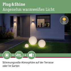 LED Plug & Shine Lichtkugel in weiß IP67...