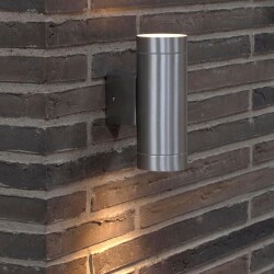 Outdoor wall light Tin Maxi up- and down aluminium 2xGu10