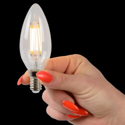 LED Leuchtmittel E14 Kerze - B35 in Transparent 4x 4W 1600lm