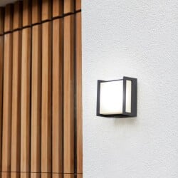 led wall lamp Qubo in anthracite and white ip54