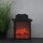 LED Laterne Fireplace in Schwarz mit Timerfunktion