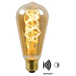 Vintage led lamp, twilight sensor, e27, st64, filament,...
