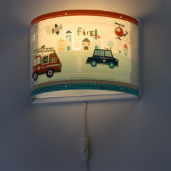 Childrens room wall lamp Police with police motif...