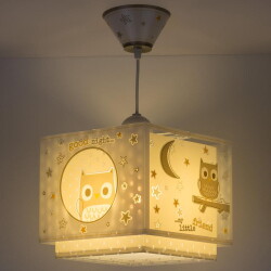 Nursery pendant luminaire Good Night with owl fluorescent...