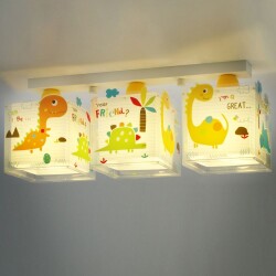 Childrens room ceiling lamp Dinos 3xE27