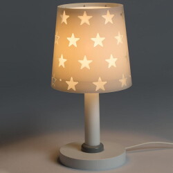 Childrens room table lamp Stars in grey e14