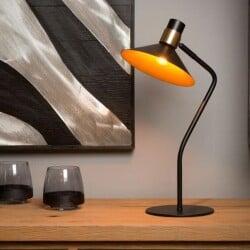 Table lamp Pepijn in steel in black and gold e14