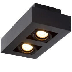 LED Deckenleuchte Xirax GU10 2x5W  in Schwarz 2-flammig