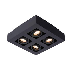 LED Deckenleuchte Xirax GU10 4x5W in Schwarz 4-flammig