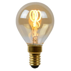 led lamp e14 druppel - p45 in amber 3w 165lm