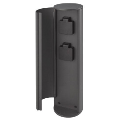 Socket outlet column 2 compartment in anthracite ip54